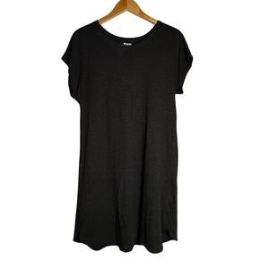 COLUMBIA Black Short Sleeve Knee Length Shirt Dress Scoop Neck Lightweight Large